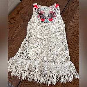 Floral Embroidered cover up Boho Dress